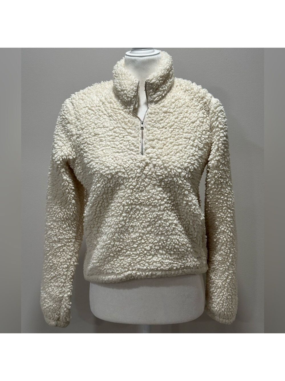 Hollister Women’s Cozy Sherpa Fleece 1/4 Zip Pullover Size XS